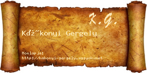 Kákonyi Gergely névjegykártya